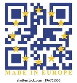 EU QR code flag, vector