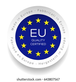 Eu Quality Certified logo sticker vector