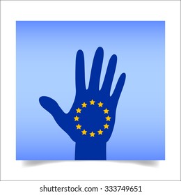 EU seal on the hand man