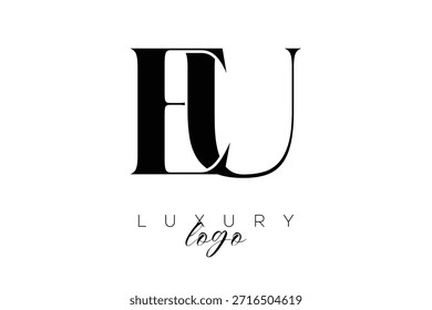 EU Serif Letter Monogram Typography Logo for Elegant Premium Branding Identity