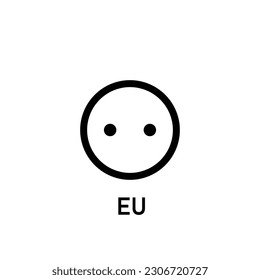 Icono de enchufe de la UE. Imagen de cliente aislada en fondo blanco