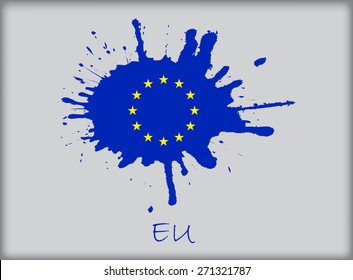 EU splash flag.European Union splash flag.Vector illustration.