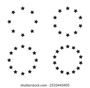 EU. Stern im Kreis. Die Stars der Europäischen Union. Vektorgrafik.