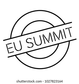 Eu Summit stamp. Typographic label, stamp or logo