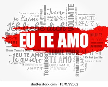 Eu Te Amo (I Love You in Portuguese) in different languages of the world