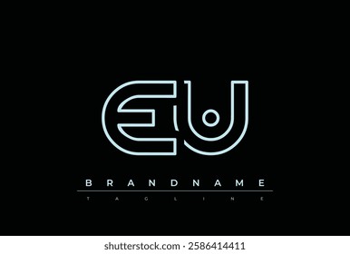 EU Technology Letter Logo Template. This tech letter logo is a graphic mark that uses letters to represent a technology company.