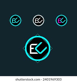 EU trendy letter logo design