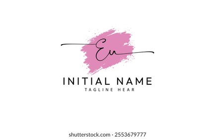 EU U E  initial signature logo template vector