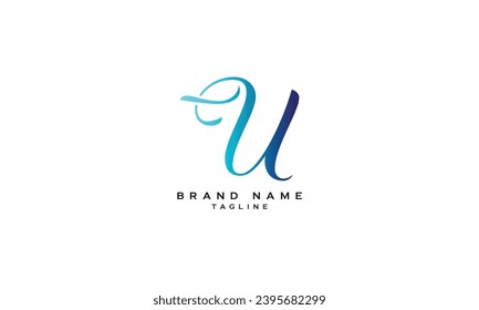 EU, UE, Abstract initial monogram letter alphabet logo design