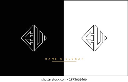 EU ,UE Abstract Letters Logo Monogram