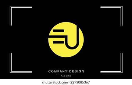 EU, UE, Abstract Letters Logo Monogram