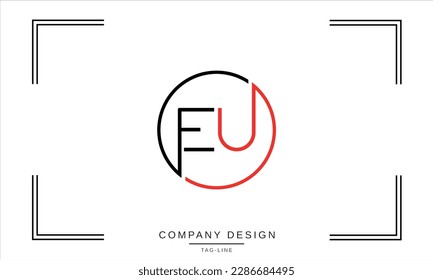 EU, UE, Abstract Letters Logo Monogram