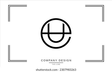 EU, UE, Abstract Letters Logo Monogram