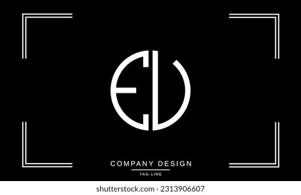 EU, UE, Abstract Letters Logo Monogram