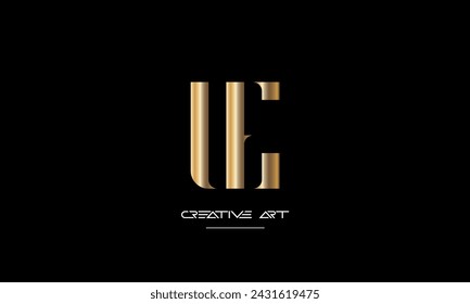 EU, UE, E, U abstract letters logo monogram
