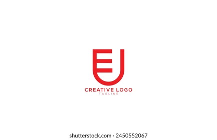 EU UE EJ JE Abstract initial monogram letter alphabet logo design