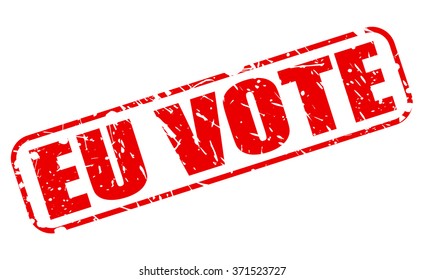 EU VOTE red stamp text on white