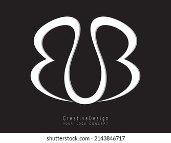 EUB, EVB, BUE, BVE letter logo design template vector