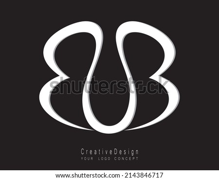 EUB, EVB, BUE, BVE letter logo design template vector