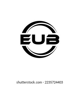 EUB letter logo design in illustration. Vector logo, calligraphy designs for logo, Poster, Invitation, etc.