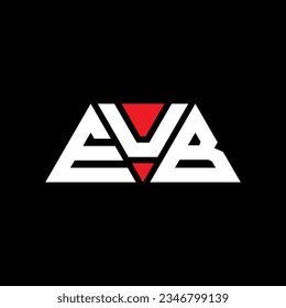 EUB triangle letter logo design with triangle shape. EUB triangle logo design monogram. EUB triangle vector logo template with red color. EUB triangular logo Simple, Elegant, and Luxurious design.