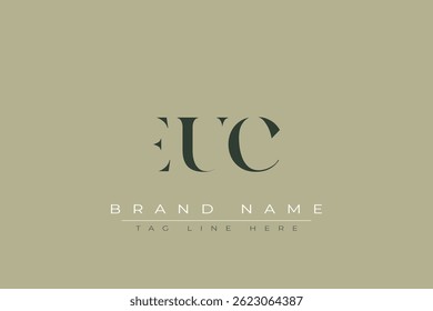 EUC abstract letter logo design. This logo is designed by three abstract letters.