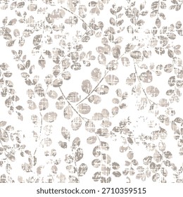 Patrón de eucalipto. Rama marrón de moda y hojas sobre fondo blanco patrón de Vector sin fisuras. Patrón Abstractas sin fisuras en diseño de Vector. Patrón sin fisuras con hojas de eucalipto