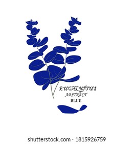 Eucalyptus abstract blue. Vector eps-10. Logo for perfumery, packaging, books  and wedding card.