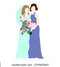 436 Bride and bridesmaid sketch Images, Stock Photos & Vectors ...