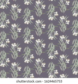 Eucalyptus blooms - mauve print pattern