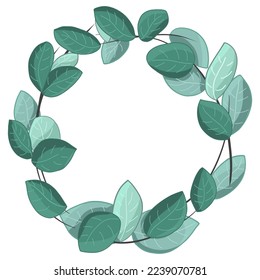 Eucalyptus circle border with branches and leaves