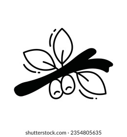Eucalyptus doodle Icon Design illustration. Ecology Symbol on White background EPS 10 File