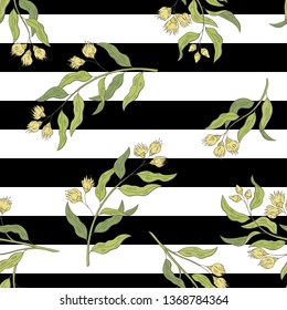 Eucalyptus graphic color seamless pattern background sketch illustration vector