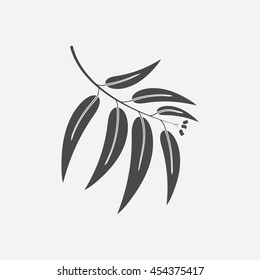 Eucalyptus Icon Black Simple Style. Singe Nature Icon From The Big Forest Plant Set.