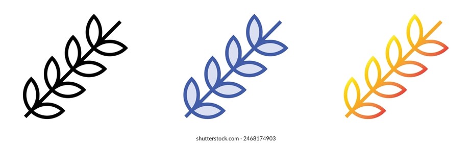 icono de eucalipto. Diseño de estilo de relleno lineal, azul y degradado aislado sobre fondo blanco