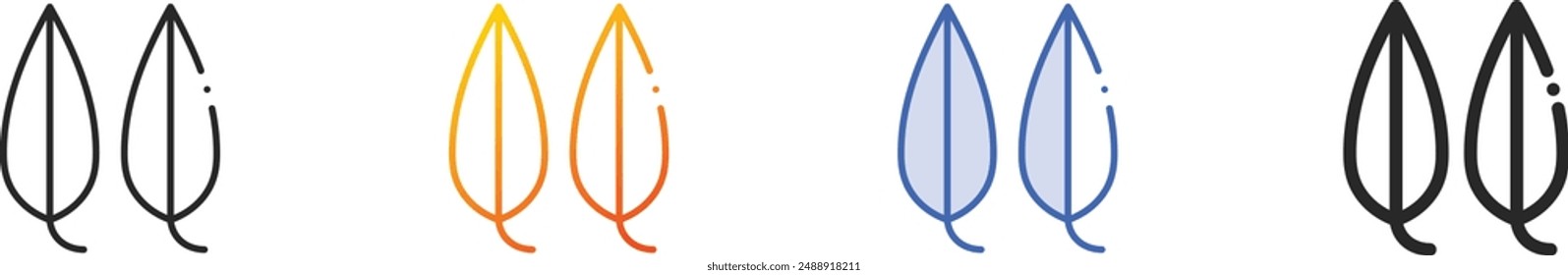 eucalyptus icon.Thin Linear, Gradient, Blue Stroke and bold Style Design Isolated On White Background