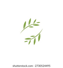 Folha de eucalipto logotipo ícone vetor design de ilustração