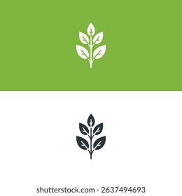eucalyptus leaf nature herbs logo vector illustration template design