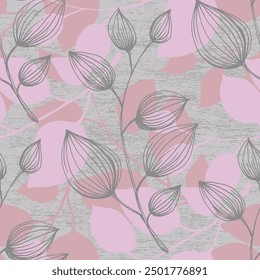 Eucalyptus Leaf Seamless Pattern. Floral botanical flower. Flower evergreen wedding decoration. Botanical wreath branch and buds. Garden seamless pattern bouquet