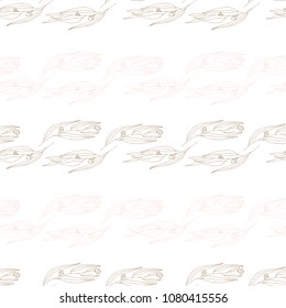 Eucalyptus leaves and berries vector seamless pattern. Hand drawn twigs and berries, realistic botanical background.