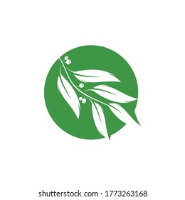 Eucalyptus leaves logo vector template design illustration