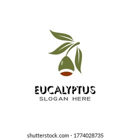 Eucalyptus leaves logo vector template design illustration