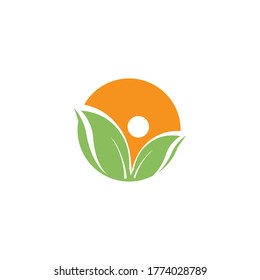 Eucalyptus leaves logo vector template design illustration