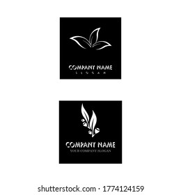 Eucalyptus leaves logo vector template design illustration