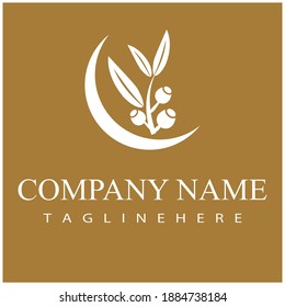 Eucalyptus leaves logo vector template design illustration