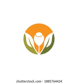 Eucalyptus leaves logo vector template design illustration