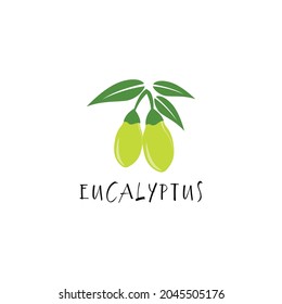 Eucalyptus leaves logo vector template design illustration