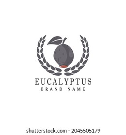Eucalyptus deja logotipo vectorial plantilla de diseño