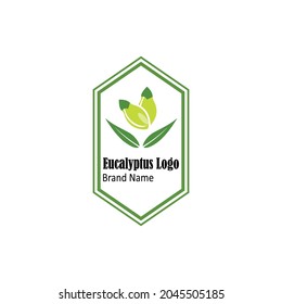 Eucalyptus leaves logo vector template design illustration