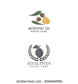 Eucalyptus leaves logo vector template design illustration